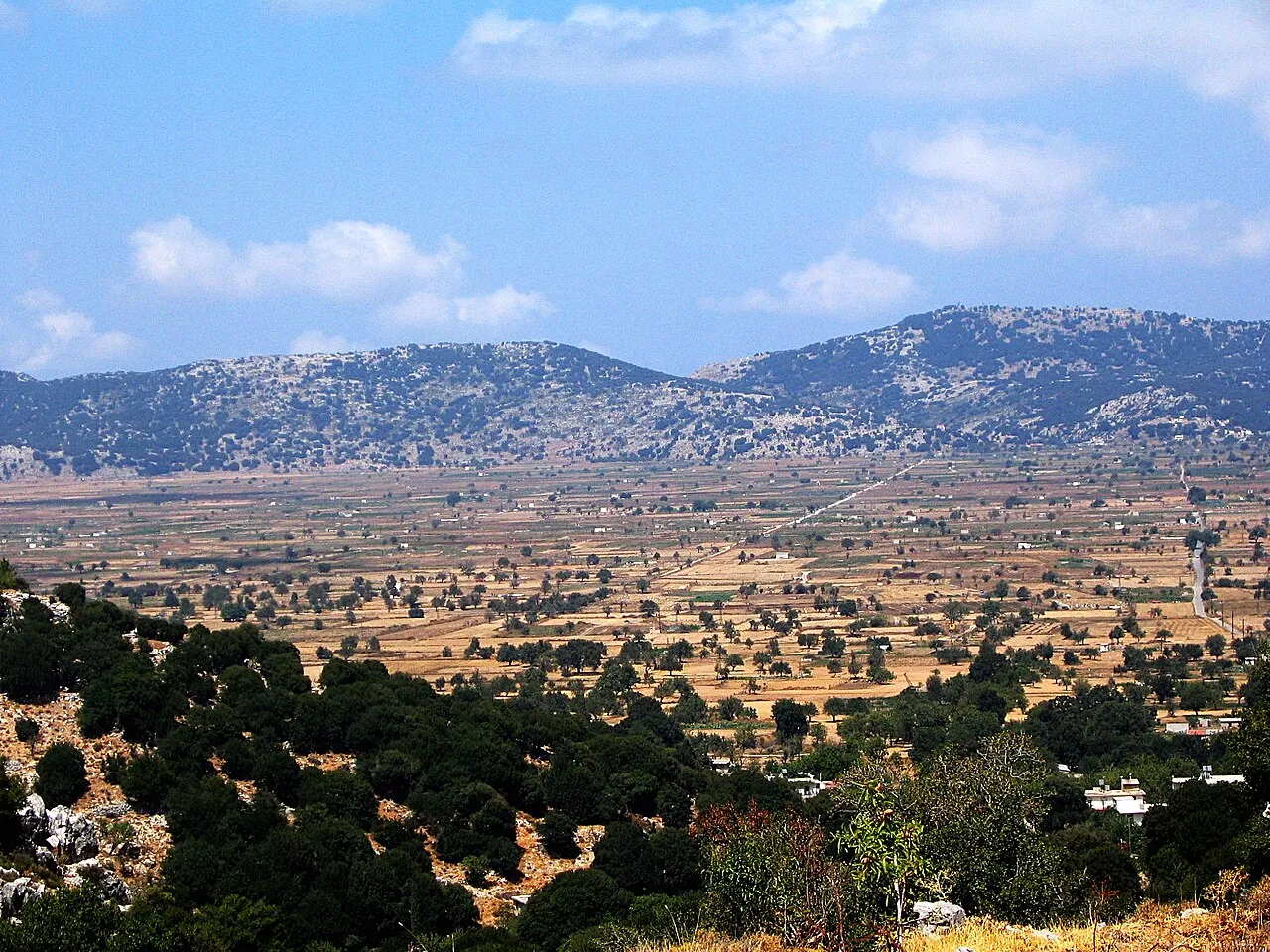 Het Lasithi-plateau op Kreta, het landbouwgebied dat het zwaarst werd getroffen door het noodweer