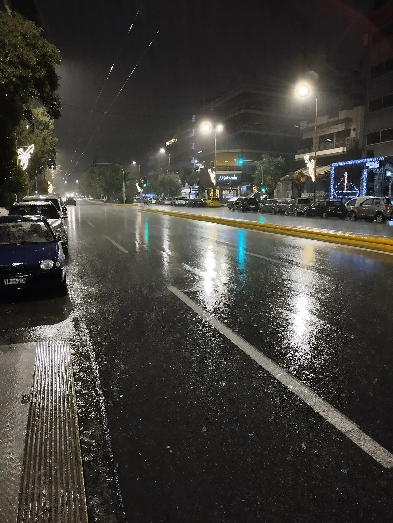Thiseosstraat in Kallithea, Athene, Griekenland.